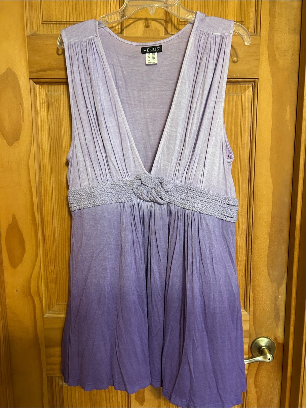 VENUS Sleeveless V Neck Tunic Purple Ombré Size XL